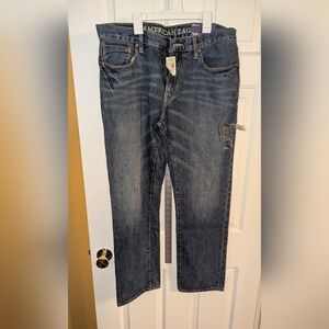 American Eagle Dark Indigo Jeans Slim Straight 34/32 NWT